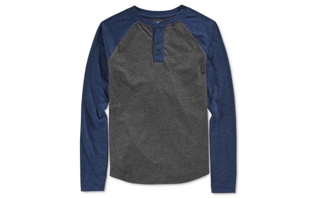 Epic Threads Boys’ Raglan-Sleeve Henley, SIZE SMALL