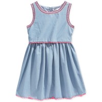 Epic Threads Denim Popover Dress, Big Girls (Light Blue, XL)