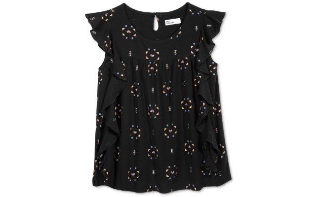  Geo-Print Ruffle Tops