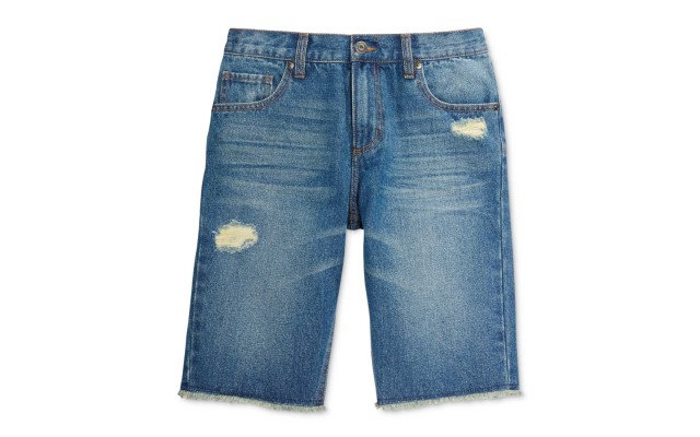  Little Boys’ Frayed Destructed Denim Shorts