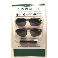 Eyewear Reading Glasses 2 Pack +1.25 W/case Sunreaders Sun Glasses (Black)