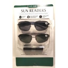 Eyewear Reading Glasses 2 Pack +1.25 W/case Sunreaders Sun Glasses (Black)