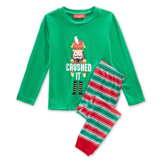  Crushed It Stripe Pajama Set, Available in Toddlers and Kids (Green, 2T/3T)