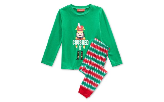  Crushed It Stripe Pajama Set, Available in Toddlers and Kids (Green, 2T/3T)
