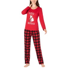 Family Pajamas Fleece Navidad Pajama Set (XL, Red)