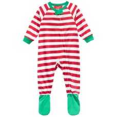Family Pajamas Infant Holiday Stripe Footed Pajamas