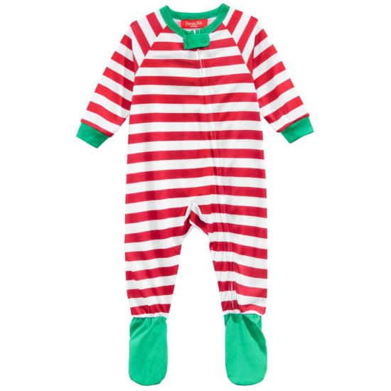  Infant Holiday Stripe Footed Pajamas