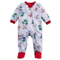 Family Pajamas Infants Surfing Santa Footed Pajamas