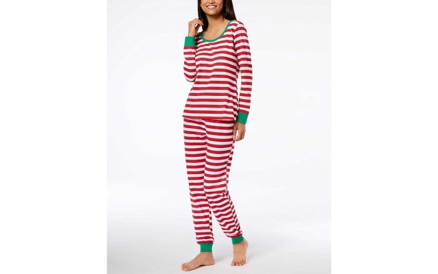  Matching Women’s Holiday Stripe Pajama Sets