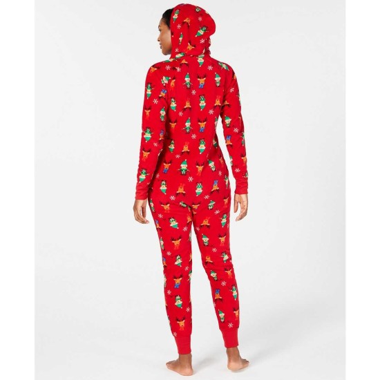  Women’s Matching Elf Hooded One-Piece Pajamas