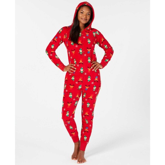  Women’s Matching Elf Hooded One-Piece Pajamas