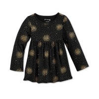 First Impressions 6-9M Long-Sleeve Fireworks-Print Babydoll Tunic, Baby Girls (Black)