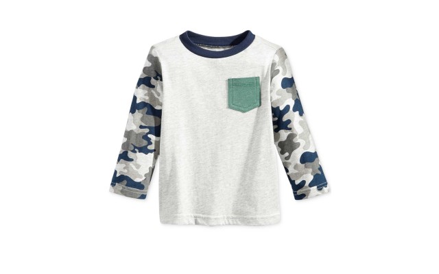  Baby Boys Camo-Sleeve Pocket T-Shirts