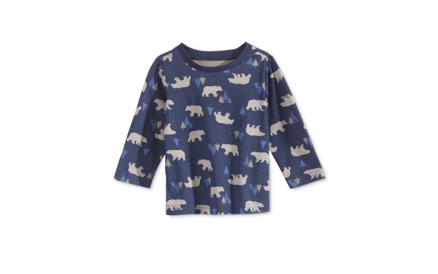  Baby Boys’ Long-Sleeve Bear Graphic-Print T-Shirts