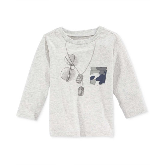  Baby Boys’ Long-Sleeve Graphic-Print T-Shirts