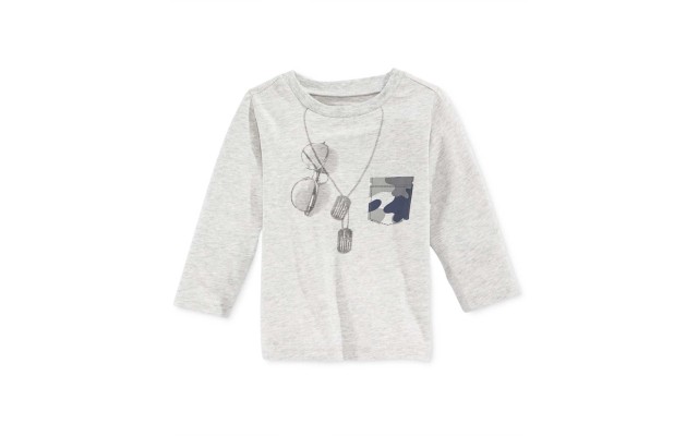  Baby Boys’ Long-Sleeve Graphic-Print T-Shirts