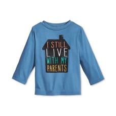 First Impressions Baby Boys Long-Sleeve I Still Live With My Parents Graphic-Print T-Shirts