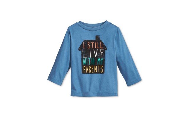  Baby Boys Long-Sleeve I Still Live With My Parents Graphic-Print T-Shirts