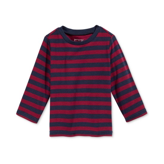  Baby Boys’ Long-Sleeve Mixed-Striped Thermal T-Shirts