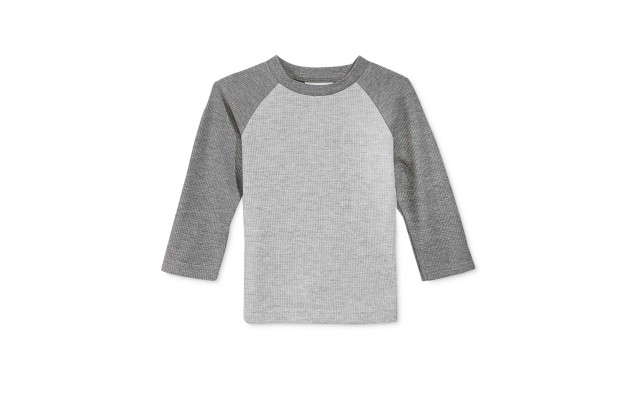 First Impressions Baby Boys’ Raglan-Sleeve Grey Thermal Top (24 Months)