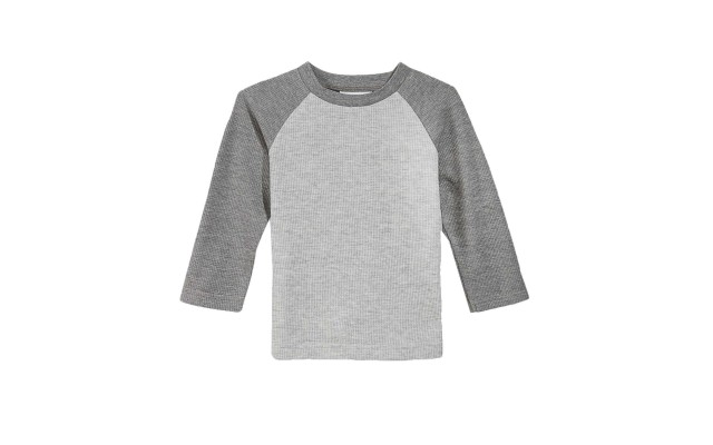  Baby Boy's’Raglan-Sleeve Grey Thermal Tops