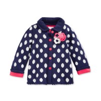 First Impressions Baby Girls’ Dot-Pattern Collared Intarsia Cardigan – Navy Blue 6-9M