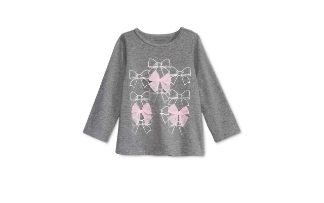  Baby Girls Long-Sleeve Graphic-Print T-Shirt Tops