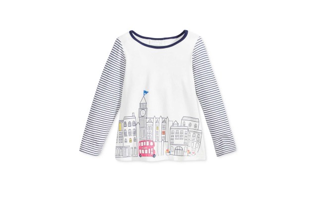  Baby Girls Long-Sleeve Graphic-Print T-Shirt Tops