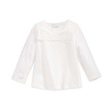 First Impressions Baby Girls Long-Sleeve Lace-Detail T-Shirts