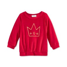 First Impressions Baby Girls Velour Crown Long Sleeve Tops