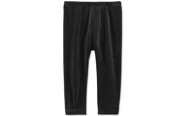  Baby Girls Velour Leggings – Black 24M
