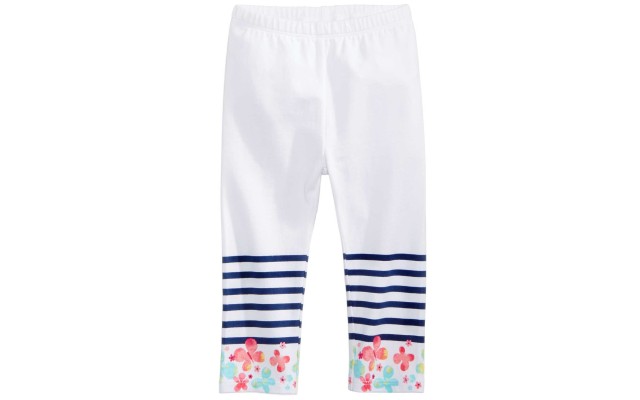  Butterfly-Border Leggings, Baby Girls (White, 12 months)
