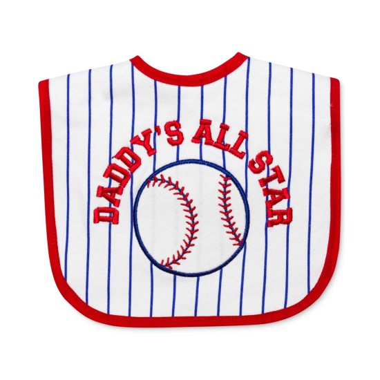  Daddy’s All Star Red White Blue Baseball Bib