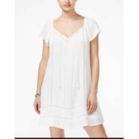 Fishbowl Juniors’ Tassel-Tie Crochet-Trim Shift Dress