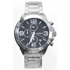Fossil Silver Tone, Stainless Steel, Chronograph, Bracelet Watch Bq2182
