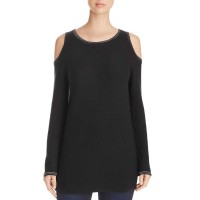 Foxcroft Ella Cold Shoulder Tunic Pullover Sweater Tops
