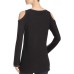  Ella Cold Shoulder Tunic Pullover Sweater Tops