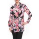  Women's Jade Blooming Floral Tunic Shirts, Red Flower, 10AV/MD/RG