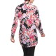  Women's Jade Blooming Floral Tunic Shirts, Red Flower, 6AV/MD/RG