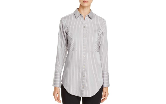  Women's Patrice Button Down Tops, Gray, 6 AV/MD/RG