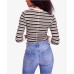  Good On You Stripe Tee Shirt Top (Green, XS)