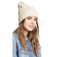 Free People Harlow Cable Knit Beanie (Ivory, One Size)