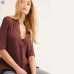  Heart Strings Tunic Top (Dark Brown, S)