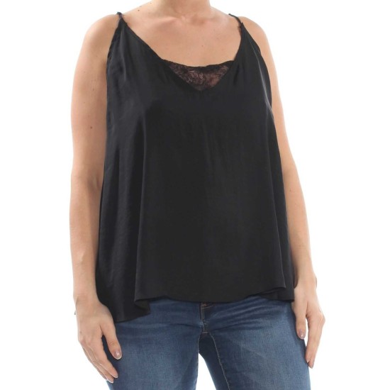  Lace Bandeau Camisole Top (Black, Small)