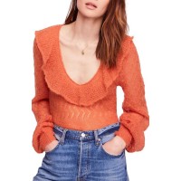 Free People Macaroon Sweater (Burnt Orange, S)