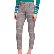 Free People Womens Tailored Plaid Cropped Pants (Black, 0)