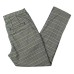  Womens Tailored Plaid Cropped Pants (Black, 0)