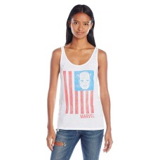 Freeze 24-7 Juniors' Marvel Captain America Graphic Tank Blouse Shirt Tops
