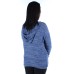  Juniors’ Hooded Cardigan Marled (Blue, Medium)