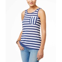 G.H. Bass & Co. Women’s Mixed Slub Stripe Blouse Tank Tops